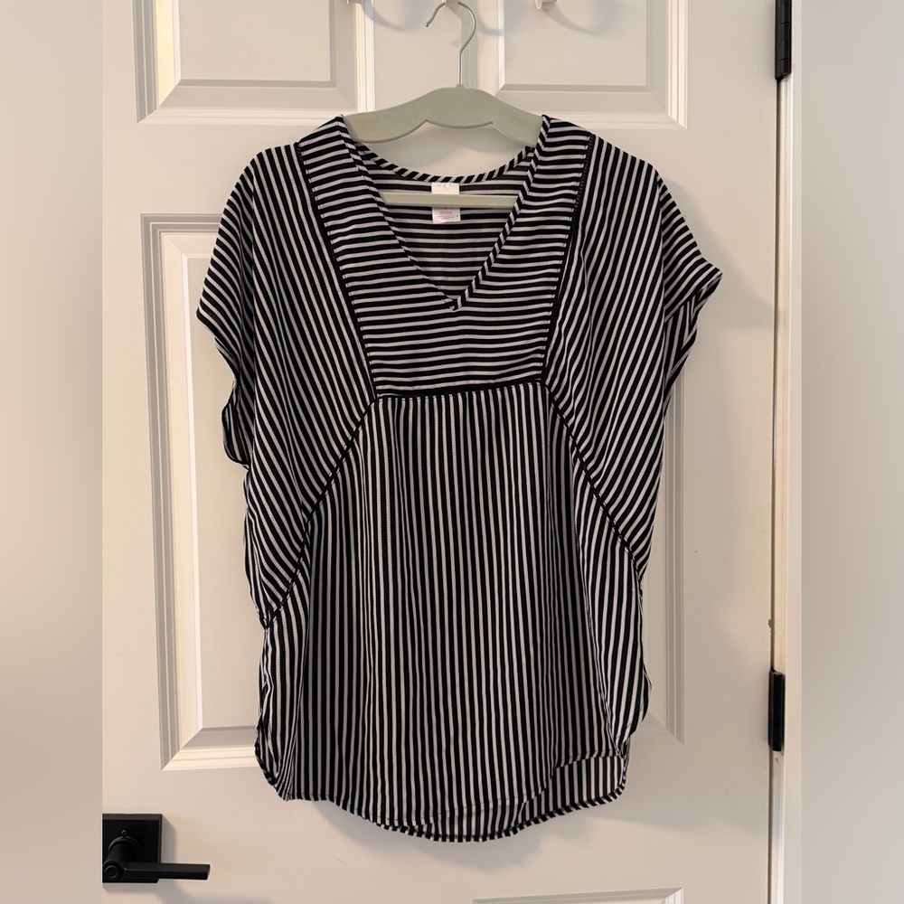 Xhilaration Black and White Striped Coverup